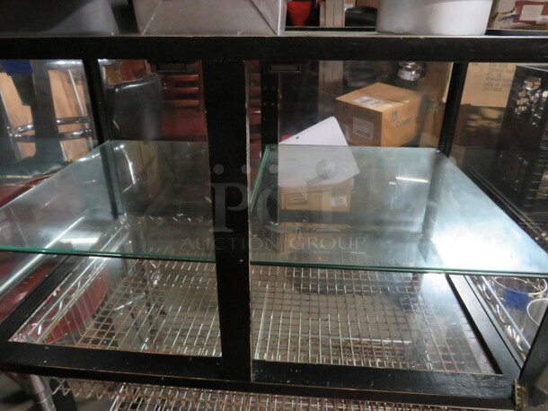 One 2 Door Wood/Glass Display Case With 1 Shelf. 30X19.5X16.5 - Image 2 of 3
