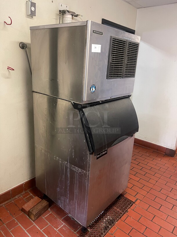 Working! Hoshizaki KML-351-MAH 400 Lb per Day Commercial Ice Machine Maker With Ice Bin 115 Volt NSF Tested and Working! - Image 1 of 10