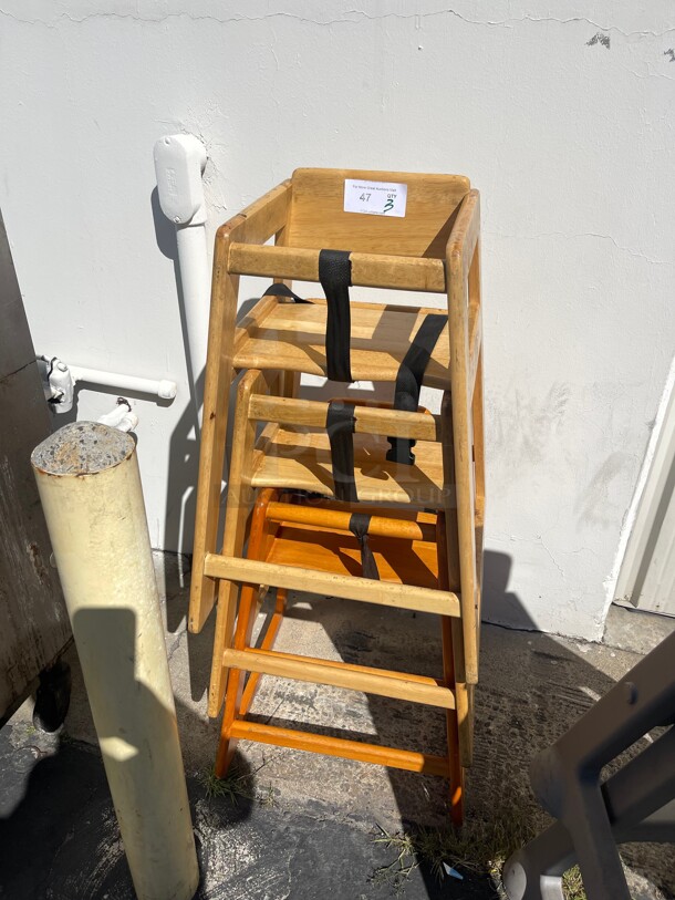 Wooden Kids High Chair Great For Restaurant  - Image 1 of 8