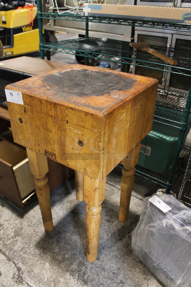 Wooden Butcher Block Table. - Image 2 of 3