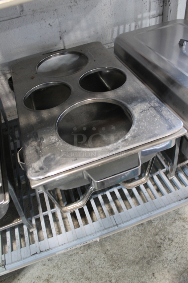 ALL ONE MONEY! Lot of 3 Metal Chafing Dishes w/ Drop In and Lid - Image 3 of 4