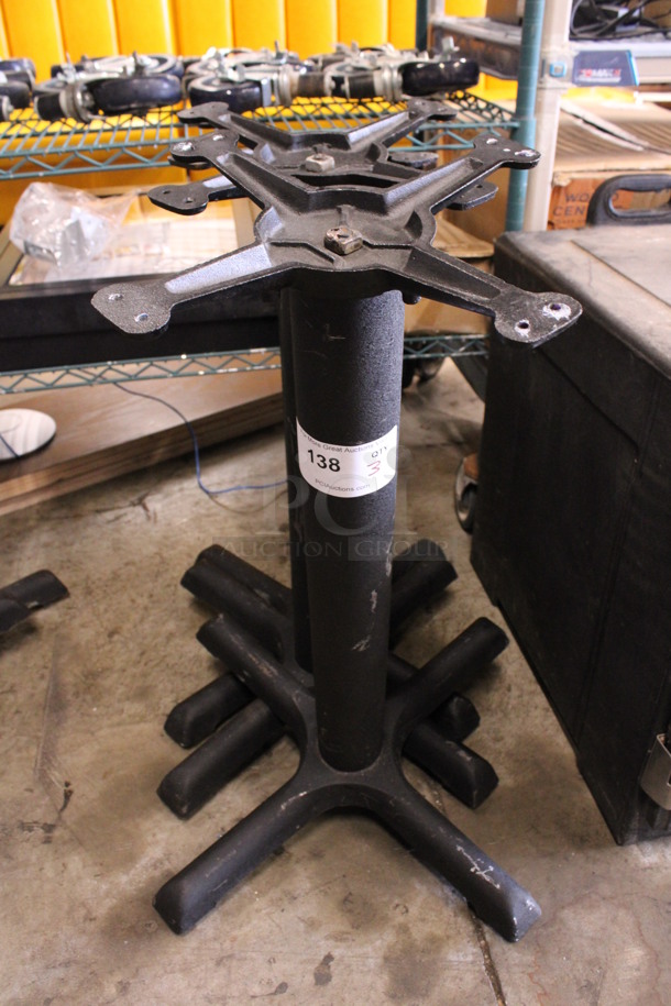 3 Black Metal Dining Height Table Bases. 21x21x28. 3 Times Your Bid!