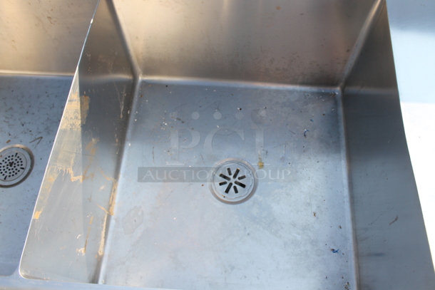Stainless Steel Commercial 2 Bay Sink w/ Right Side Drain Board. Bays 24x24. Drain Board 22.5x25.5 - Image 4 of 7