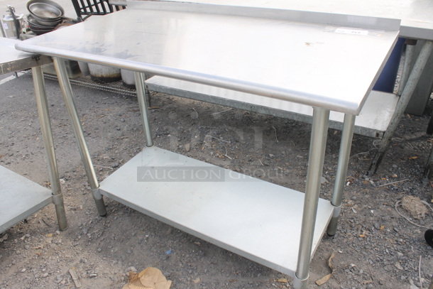 Stainless Steel Table w/ Backsplash and Undershelf - Image 2 of 5