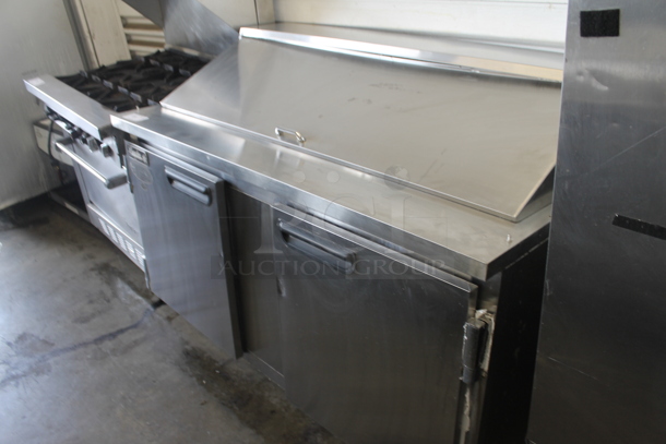 2015 Leader ESLM60S/C Stainless Steel Commercial Sandwich Salad Prep Table Bain Marie Mega Top on Commercial Casters. 115 Volts, 1 Phase. Tested and Does Not Power On - Image 3 of 8