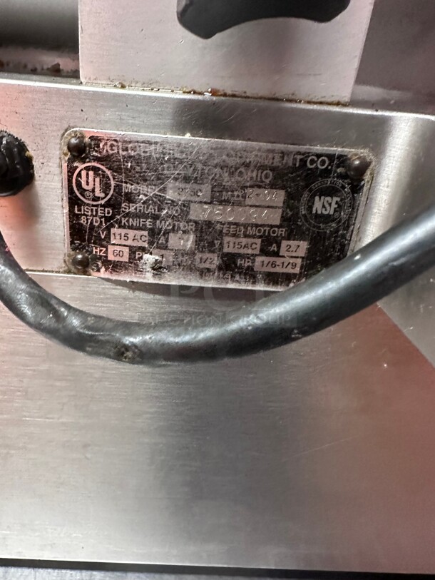 Working! Globe 2 Speed Automatic Commercial Meat Slicer model 2750 w/Sharpener Heavy Duty 115 Volt NSF Tested and Working! - Image 4 of 8