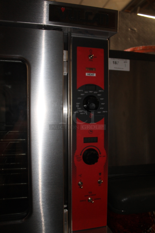 2 BRAND NEW SCRATCH AND DENT! Vulcan VC5ED ENERGY STAR Stainless Steel Commercial Electric Powered Full Size Convection Oven w/ View Through Doors, Metal Oven Racks and Thermostatic Controls. 208 Volts, 3/1 Phase. 2 Times Your Bid! - Image 6 of 12