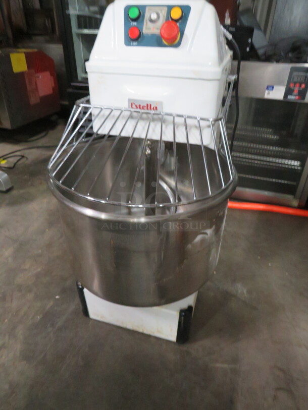 One Estella 40 Quart Spiral Dough Mixer. 240 Volt. WORKING WHEN REMOVED.  #348SM40.  - Image 1 of 3