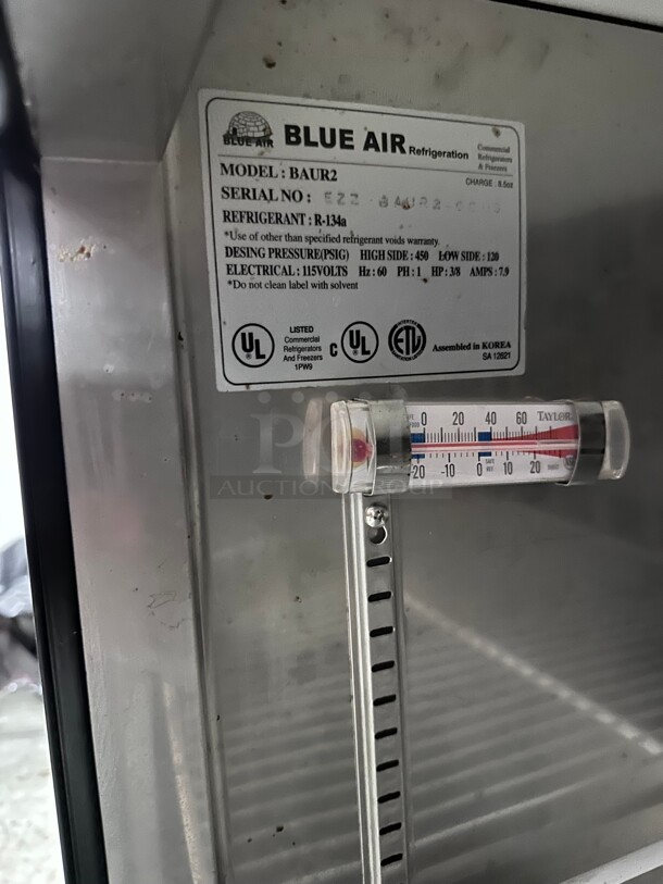 Working! Blue Air BLUR48-HC 48 inch 2 Section Undercounter Refrigerator 115 Volt NSF Tested and Working! - Image 7 of 9