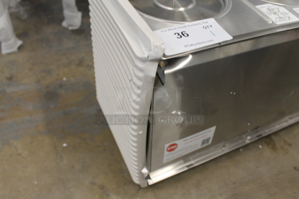 BRAND NEW SCRATCH AND DENT! Crathco D35-4 Stainless Steel Commercial Countertop 3 Hopper Refrigerated Beverage Machine Base. 115 Volts, 1 Phase. Tested and Working! - Image 5 of 6