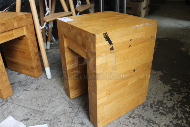 Wooden Butcher Block Table.  - Image 2 of 3