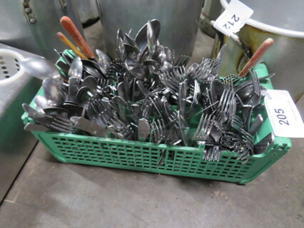 One Flatware Rack Full Of Flatware.