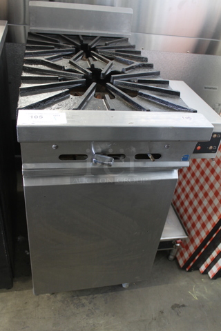 Montague 18-5A Stainless Steel Commercial Natural Gas Powered 2 Burner Range. 