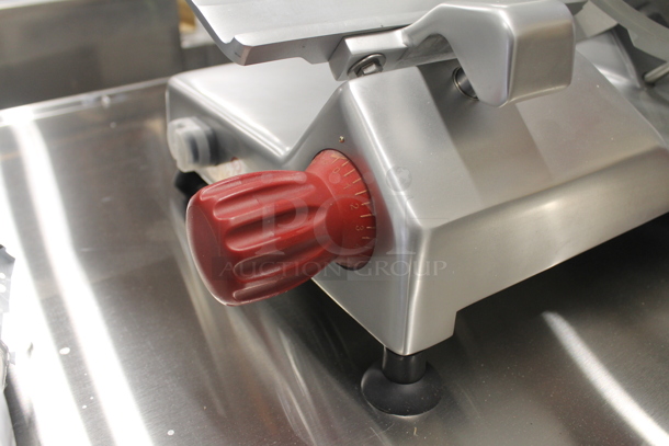 BRAND NEW SCRATCH AND DENT!  2022 Berkel B14-SLC Commercial Stainless Steel Electric Countertop Meat/Cheese Slicer On Rubber Feet. 115V, 1 Phase. Tested and Working! - Image 6 of 10