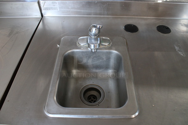 Duke Model SUBPS-48-LM Stainless Steel Commercial Counter w/ Sink Basin, Faucet, Handle and 2 Wood Pattern Doors. 48x30x40 - Image 4 of 6
