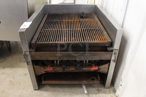 Stainless Steel Commercial Countertop Natural Gas Powered Charbroiler Grill.