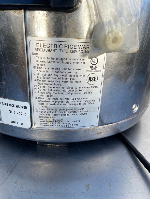 Working! Stainless Steel 30 Cups Commercial Rice Warmer NSF 115 Volt Tested and Working! - Image 4 of 6