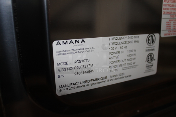 BRAND NEW SCRATCH AND DENT! Amana RCS10TS Commercial Stainless Steel Electric Stackable Microwave. 120V. Tested And Working!  - Image 9 of 11