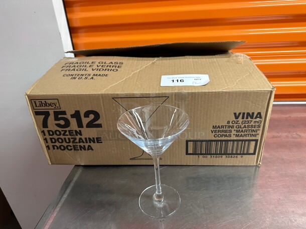 New! Libbey 7512 Vina 8 oz. Heavy Duty Commercial Customizable Martini Glass NSF  - Image 3 of 5