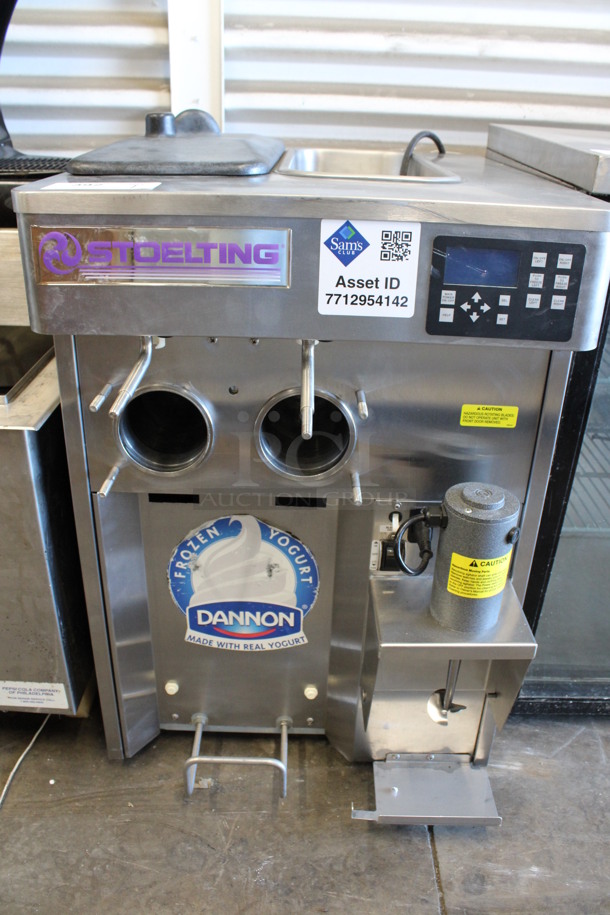 2015 Stoelting Model SF121-38I2 Stainless Steel Commercial Countertop Air Cooled 2 Flavor Soft Serve Ice Cream Machine w/ Milkshake Mixer. 208-240 Volts, 1 Phase. 22x32x33