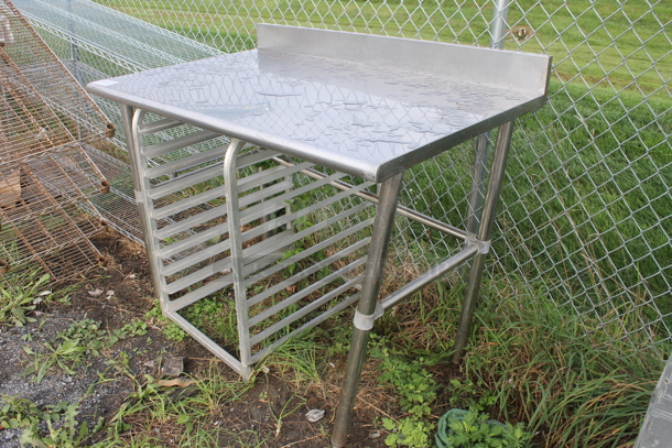 Stainless Steel Commercial Table w/ Back Splash and Pan Rack. - Image 2 of 3