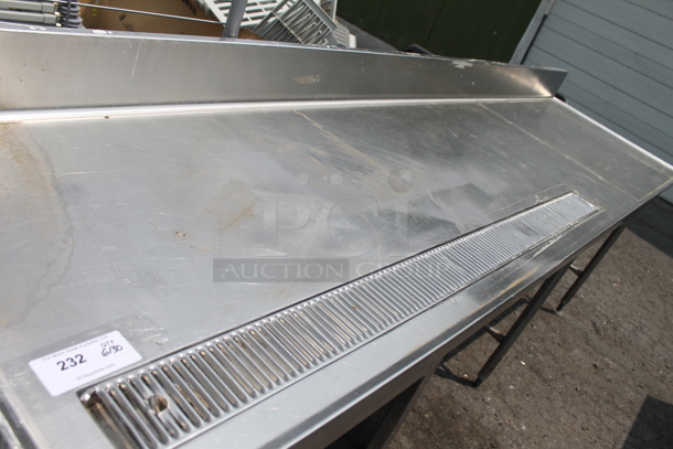 Commercial Stainless Steel Work Table With Backsplash and 2 Open Base Cabinets On Galvanized Legs. - Image 2 of 8