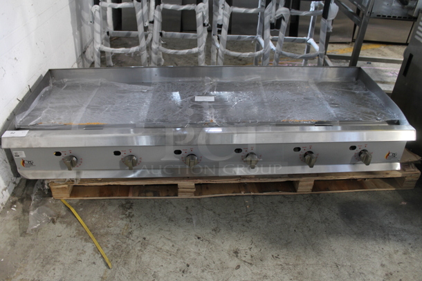 BRAND NEW SCRATCH AND DENT! 2023 Cooking Performance Group CPG 351GTCPG72NL Stainless Steel Commercial Countertop Natural Gas Powered Flat Top Griddle w/ Thermostatic Controls. 180,000 BTU. - Image 1 of 6