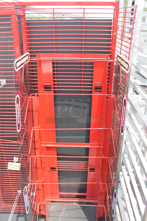 Red Polycoated Merchandise Display Rack With Steel Hangers - Image 3 of 4