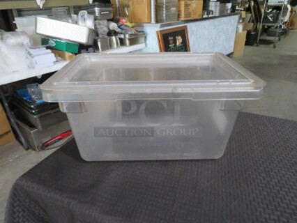 One 5 Gallon Food Storage Container With Lid.
