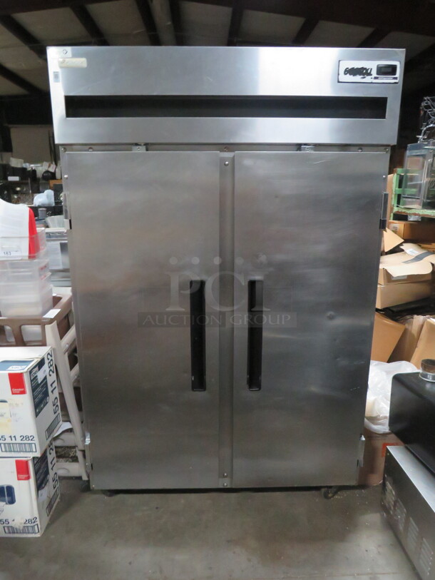 One Delfield Stainless Steel 2 Door Refrigerator And Or Freezer With 6 Racks On Casters. Model# 6051XL-S. 115 Volt. 51X32X80 - Image 2 of 4
