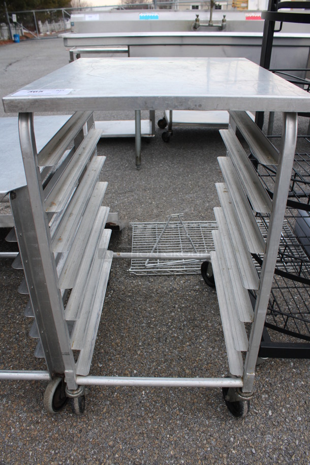 Metal Commercial Pan Transport Rack on Commercial Casters. 21.5x27x37