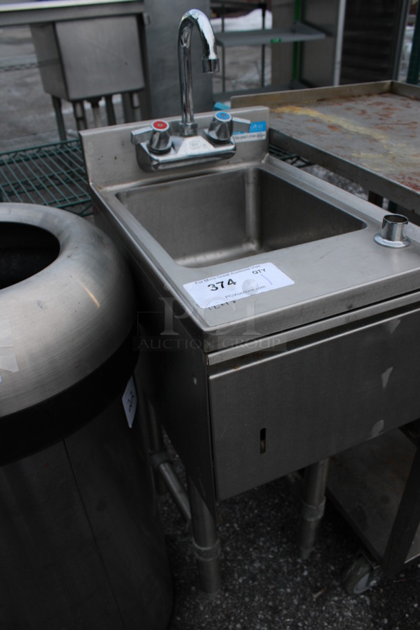 Stainless Steel Commercial Single Bay Sink w/ Faucet and Handles. 12.5x18.5x39. Bay 10x12x6 - Image 2 of 4