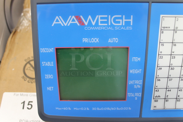BRAND NEW SCRATCH AND DENT! AvaWeigh 334PCSP60 Thermal Label Printing / Price Computing Scale. 110-240 Volts, 1 Phase. Unit Has Only Been Used a Few Times! Tested and Working! - Image 2 of 10