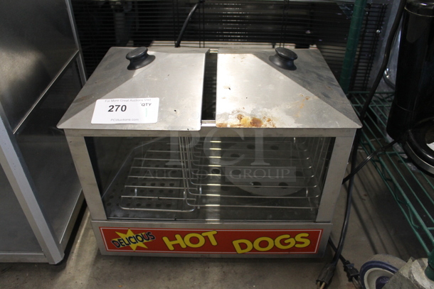 Adcraft HDS-1000W Commercial Stainless Steel Electric Countertop Hot Dog Steamer/Merchandiser. 120V. 