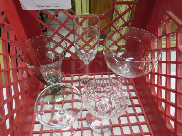 One Lot Of 5 Assorted Glasses. 