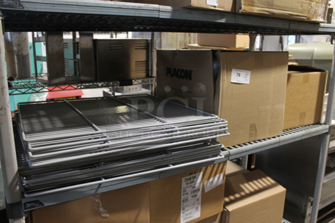 ALL ONE MONEY! Tier Lot of Various Items Including Poly Coated Racks and Plastic Lids