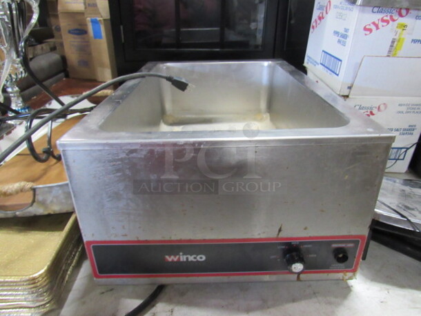 One Winco Food Warmer. Model# FW-S500. 120 Volt. 14.5X22.5X9