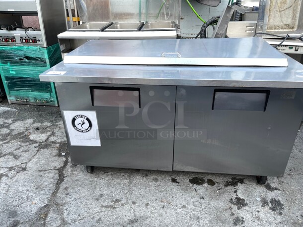Nice! True Mega Top Commercial Refrigerated Cooler with Two Doors NSF 115 Volt Tested and Working! - Image 1 of 9
