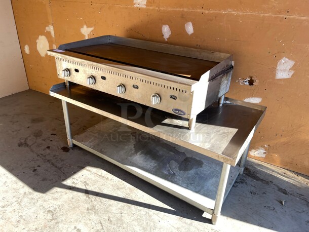 Barley Used! Atosa CookRite ATMG-48T 48 inch Commercial Gas Griddle, Countertop, Thermostatic Controls - 100,000 BTU NSF Tested and Working! - Image 4 of 10