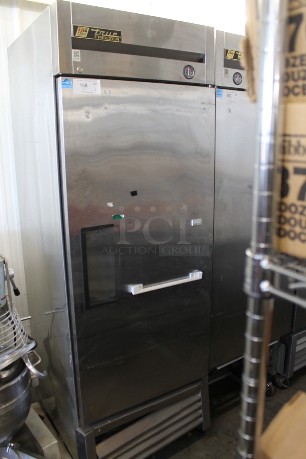 2013 True T-23F ENERGY STAR Stainless Steel Commercial Single Door Reach In Freezer w/ Poly Coated Racks on Commercial Casters. 115 Volts, 1 Phase. Tested and Powers On But Does Not Get Cold - Image 1 of 7