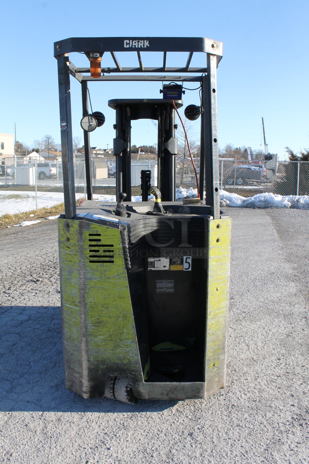 Clark ESMII-25 Metal Industrial 5,000 Pound Capacity Electric Powered Rider Forklift w/ Bulldog Battery Charger. Hours 4,932. Forklift is Tested and Working! - Image 5 of 12