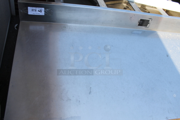 Star Metal Stainless Steel Table w/ Back Splash and 2 Under Shelves. - Image 4 of 6