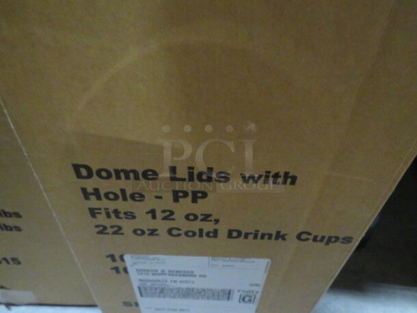 One Box Of Dome Lids With Hole. 12 & 22oz.