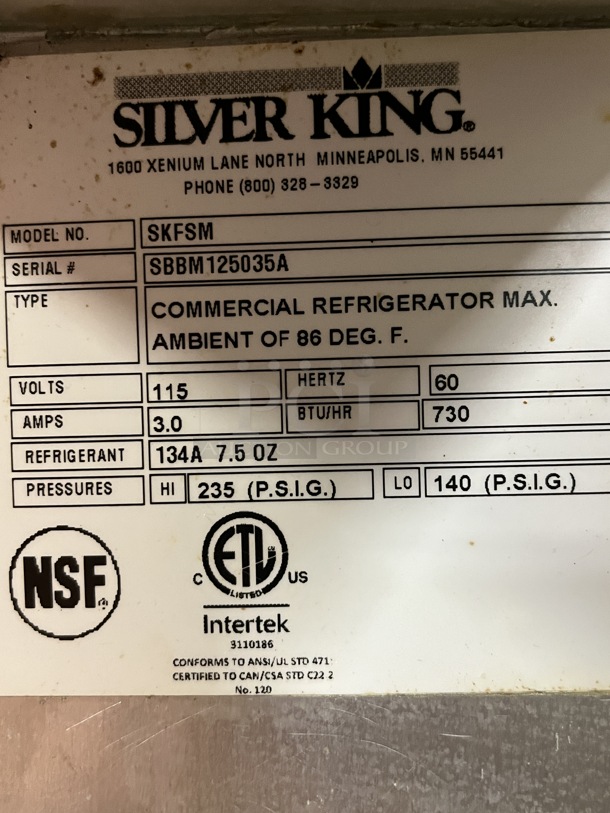 Silver King Refrigerated Prep Table, 115V, 1 Phase - Image 2 of 4