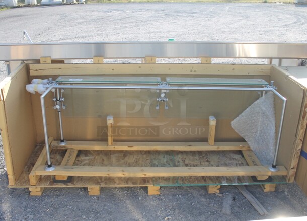 BRAND NEW! Glass and Metal Sneeze Guard - Image 1 of 5