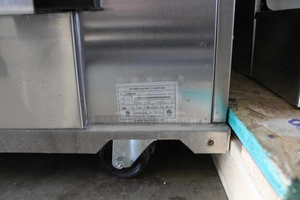 BRAND NEW! BKI VGG-16F Stainless Steel Commercial Electric Powered Rotisserie Oven on Commercial Casters. Stock Picture Used as Gallery Picture. 208 Volts, 3 Phase. Goes GREAT w/ Lot #4! - Image 7 of 11