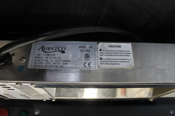 Avantco 177SW24TCP Stainless Steel Commercial Heat Strip. 120 Volts, 1 Phase.  - Image 5 of 5