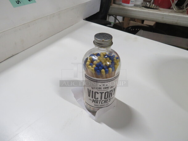 One Glass Bottle With Victory Matches. - Image 1 of 1