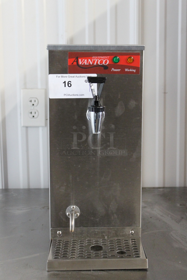 Avantco 177HWD15G Stainless Steel Commercial Countertop 1.5 Gallon Hot Water Dispenser. 120 Volts, 1 Phase.  - Image 1 of 8