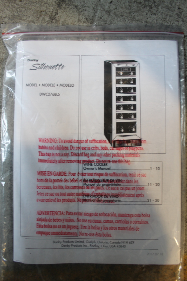 BRAND NEW SCRATCH AND DENT! Danby DWC276BLS Stainless Steel Commercial 27 Bottle Capacity Wine Chiller Cooler Merchandiser. 115 Volts, 1 Phase. Tested and Working! - Image 8 of 10